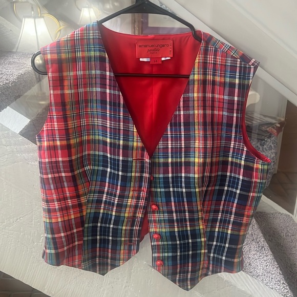 Emanuel Ungaro Jackets & Blazers - Emanuel Ungaro vintage plaid vest M/L